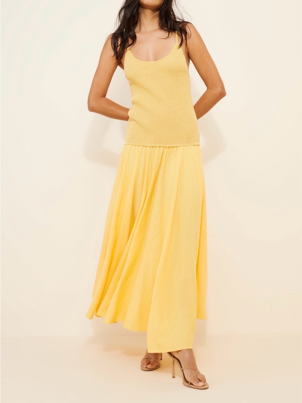 Alexandrea Bueno Mix Media Sleeveless Maxi Dress